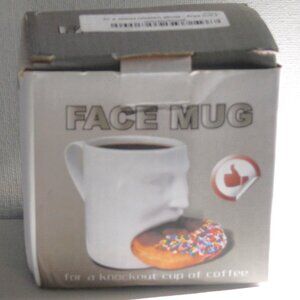 Teska White Ceramic Face Mug New In Original Box Never Used